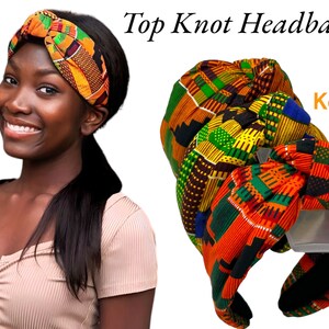 Ankara headband, scrunchies, top knot headband, kente, Knot Headband, Wide Headband, Turban wax, African Print