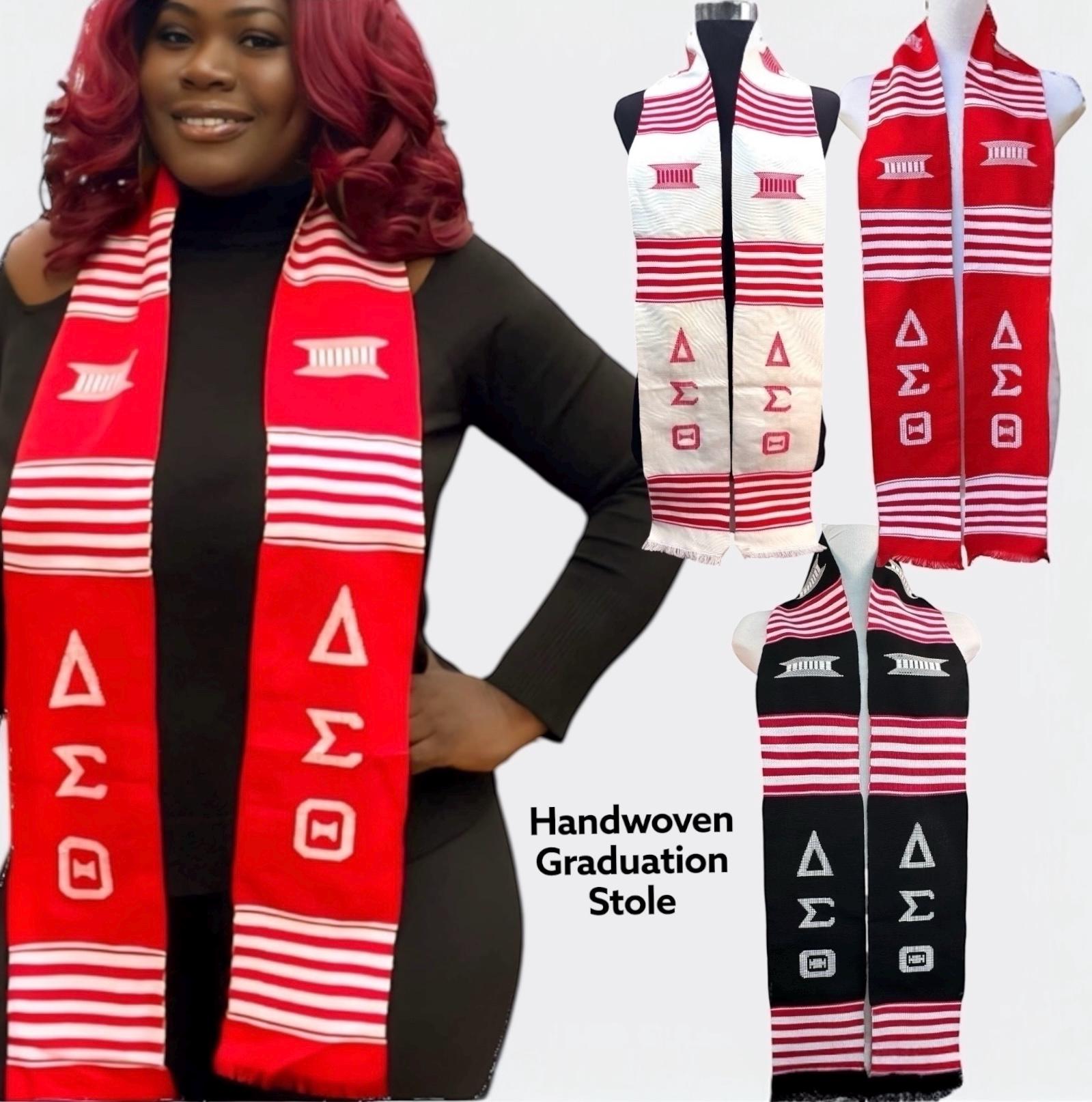 Delta Sigma Theta - Red, Fraternity and Sorority Sashes, Handwoven
