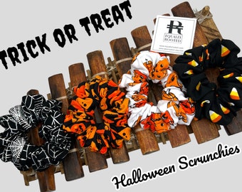 halloween scrunchies, scrunchie, Elastics Hair Bands Colorful Spooky Pumpkin Hair Tie Halloween Accessories for Women Fall Girls Hair ties