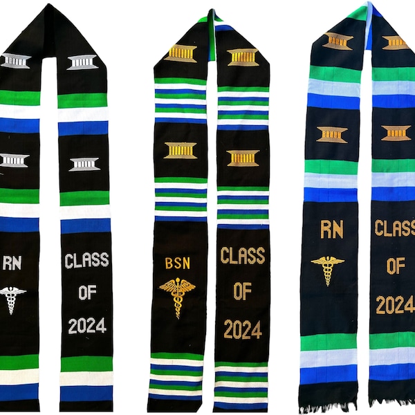 Sierra Leone Graduation Stole, Class of 2024, BSN, RN, Nursing, Sierra Leone