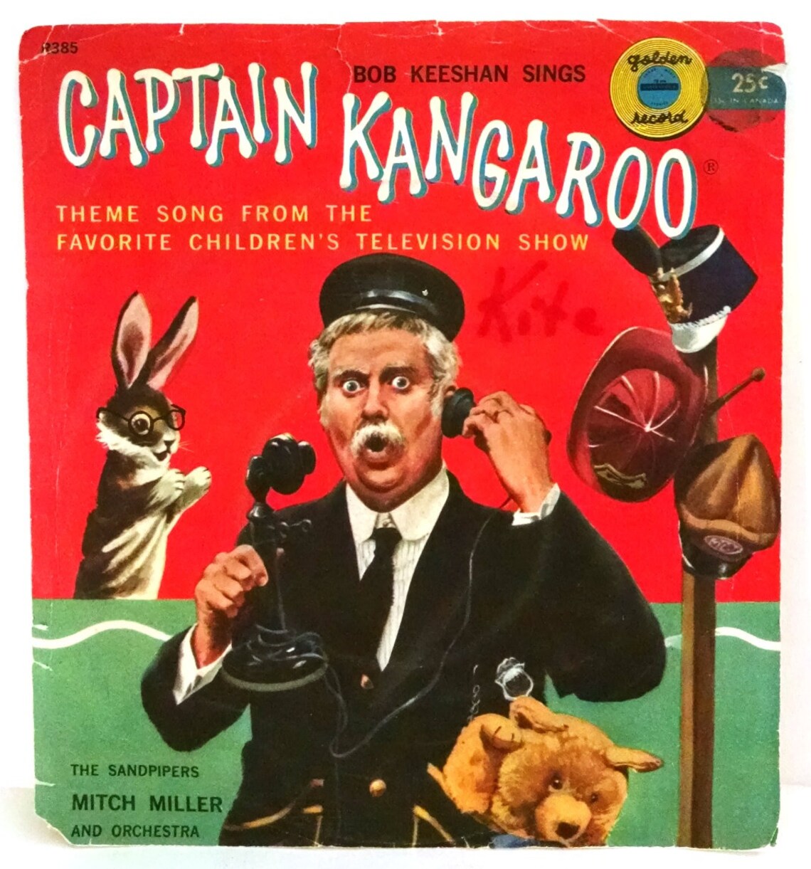 Clock Vinyl Record Captain Kangaroo Yellow Vinyl BONUS Etsy