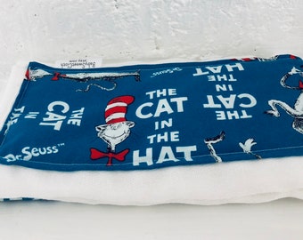 Cat In Hat Burp Cloth -Baby | Turquoise and Red | Cloth Diaper Baby | Burp Cloth AIO Clotn Diaper | Organic BabySweetCloth