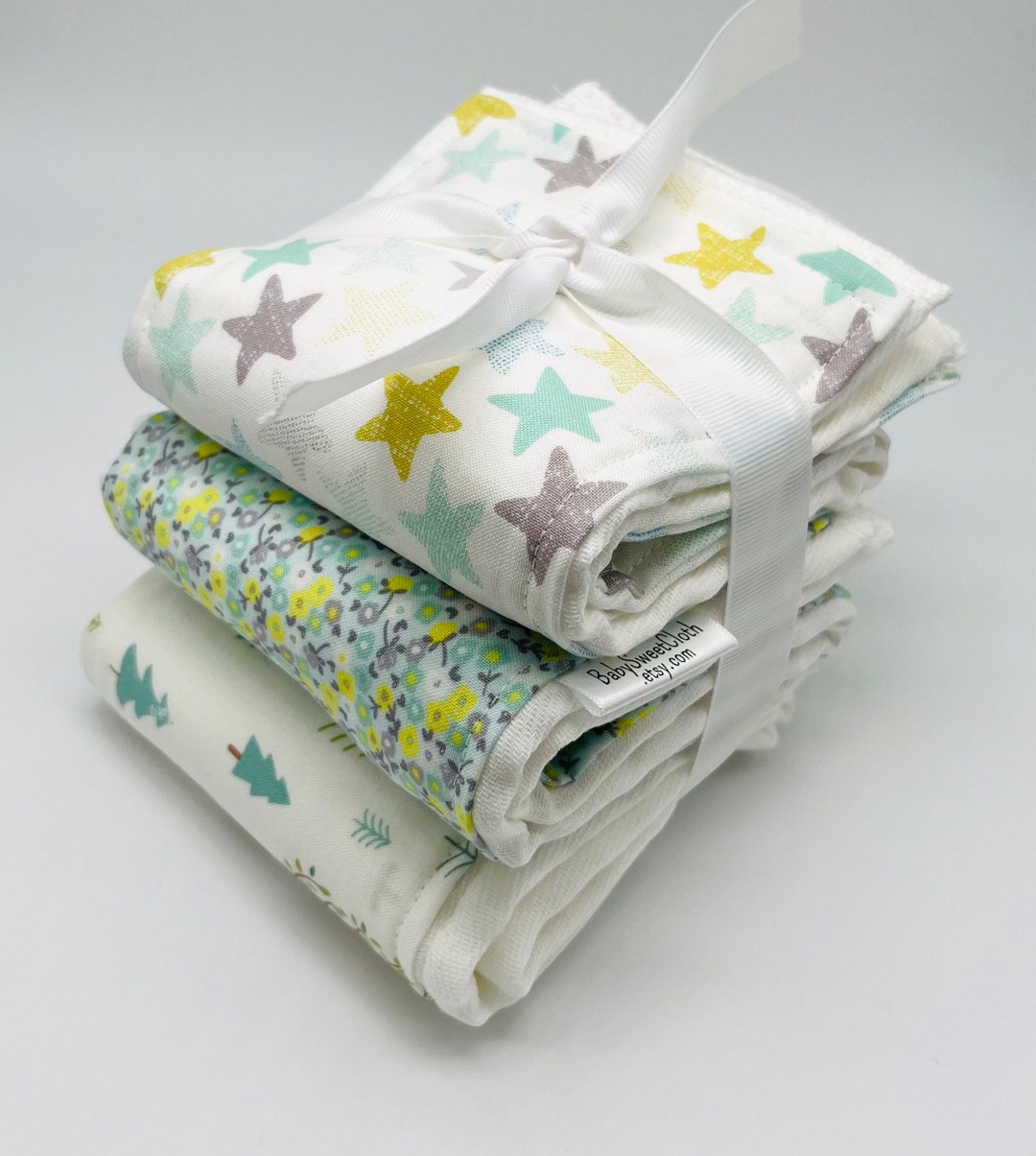 Star Burp Cloths Gender Neutral Burp Cloths Baby Boy Burp Rags Star