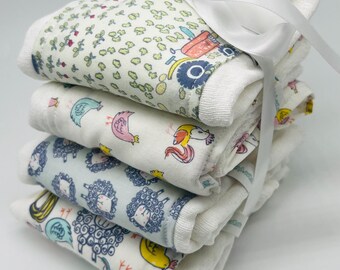Farm Burp Cloth | AIO Cloth Diaper Burp Cloth | Cow Sheep Tractor Garden Chickens | Dear Stella Fabric