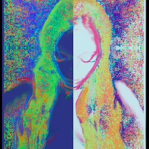 Elemental Female Figure (Element: Ether) Sisters Blacklight Poster Ethereal Mandala Print Trippy UV Reactive Wall Art 8x10 11x17