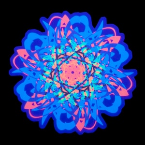 マーキュリー - 一時的なタトゥー UV ブラックライト反応 ネオン蛍光 幾何学模様 トライバル カラフル