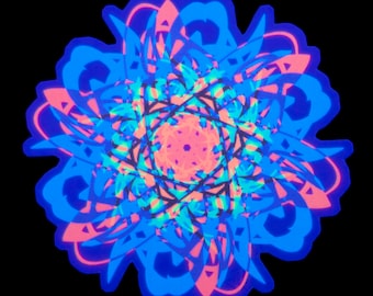 Mercury - Temporary Tattoo UV Black Light Reactive Neon Fluorescent Geometric Tribal Colorful