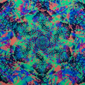 Kollide - Vibing Blacklight Poster Flower Mandala Print Trippy UV Reactive Wall Art 8x8