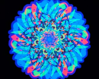 Global - UV Temporary Tattoo Blacklight Reactive Neon Fluorescent Mandala