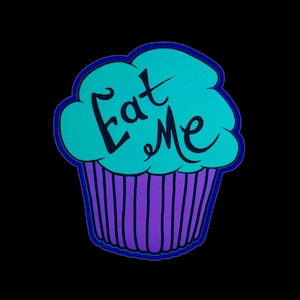 Eat Me Cupcake - UV Temporary Tattoo Blacklight Reactive Neon Fluorescent Glow
