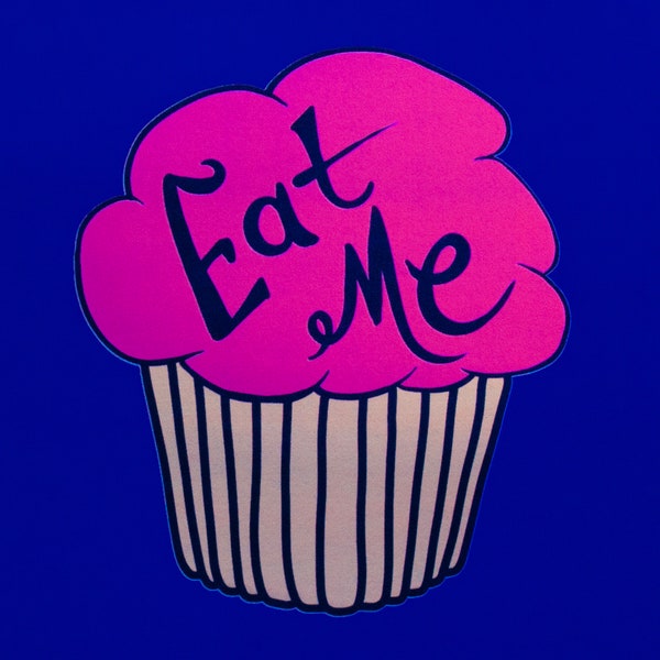 Eat Me Cupcake - Blacklight Poster Print Mandala Trippy Wall Art Wonderland