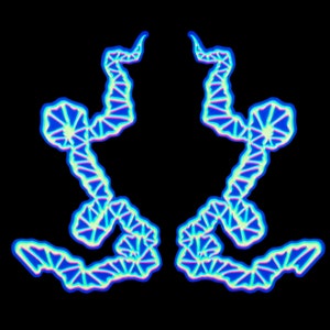 3D Mindwanderer - Temporary Tattoo UV Black Light Reactive Neon Fluorescent Rorschach Bracelet Mirrored Design