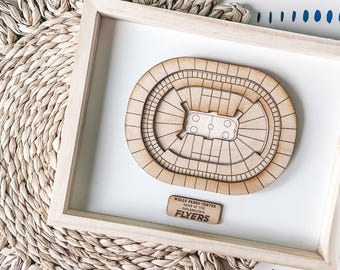 Flyers - Hockey - Sixers - Basketball - Philadelphia Stadium Layered Framed Art - Wells Fargo Arena - Map Art - Philadelphia Gift