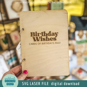 SVG - Birthday Wishes Card Holder - Cards of Birthdays Past - Keepsake Card Holder - SVG Glowforge Laser File - Digital Download