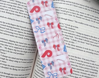 Pink Philly Baseball Bookmark - Philadelphia Sports Gift - Book Gifts