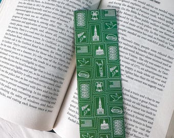 Philadelphia Icons Bookmark - Green Stocking Stuffer Gift