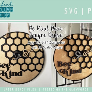 SVG - décoration d'été genre abeille - accroche-porte - fichier laser SVG Glowforge - fichier de coupe CNC - téléchargement numérique