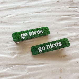 Go Birds Hair Clip - Single or Set of 2 - Philadelphia Eagles Accessories - Football Hair Clips