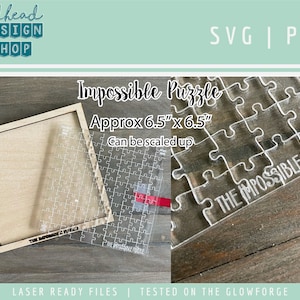 SVG - Acrylic Impossible Puzzle  - Gag Gift - Brain Teaser -- SVG Glowforge Laser File - CNC Cut File - Digital Download