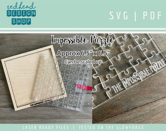 SVG - Acrylic Impossible Puzzle  - Gag Gift - Brain Teaser -- SVG Glowforge Laser File - CNC Cut File - Digital Download