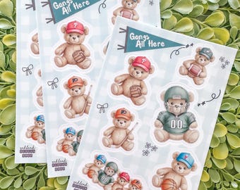 Philly Sports Bears Sticker Sheet - Waterproof Vinyl Stickers for Laptops & Water Bottles, Philadelphia Football Baseball Hockey Basketball