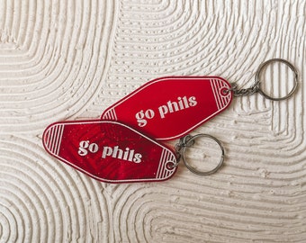 Go Phillies - Philly Sports Keychain - It's A Philly Thing - Retro Key chain - Philadelphia Gifts - Basket Stuffer