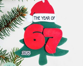The Year of 67 Christmas Ornament - Six Seven Viral Funny - Laser Cutting File - SVG Glowforge Laser Cut File - Digital Download
