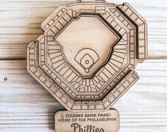Phillies - Philadelphia Baseball Stadium 3D Magnet - Citizens Bank Park - Map Art - Philadelphia Gift