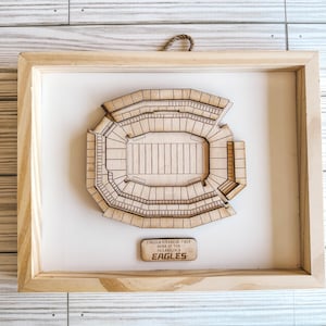 Philadelphia Eagles Stadium 3D Framed Art - Lincoln Financial Field - Map Art - Philadelphia Gift