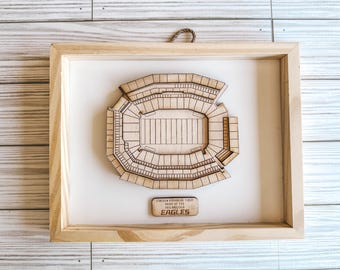 Eagles - Philadelphia Football Stadium 3D Framed Art - Lincoln Financial Field - Map Art - Philadelphia Gift