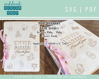 Baby Keepsake Card Holder SVG – Glowforge Laser Cut File (Digital Download)