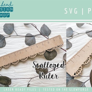 SVG - Scalloped 12&quot; Ruler  --- SVG Glowforge Laser File - CNC Cut File - Digital Download