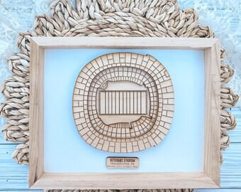 Philadelphia Veterans Stadium - Eagles Stadium 3D Framed Art - Phillies Stadium Framed Art- Map Art - Philadelphia Gift