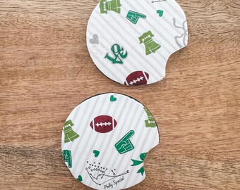Eagles - Philadelphia Football Coquette Car Coaster - Philadelphia Gifts - Birds Accessories - 2 pack of Car Coasters - Car Accessories
