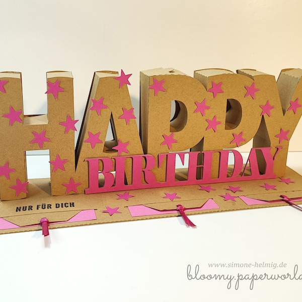 3D Happy Birthday | Geldgeschenk | Geschenkbox | Gutscheinverpackung