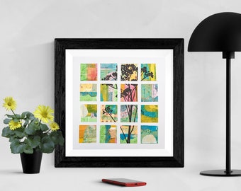 Collage.7 - Meadow | Monoprint | Gelli Print | Geldruck - 30x30cm
