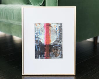Abstract 4 | Mixed Media  | Monoprint | Gelli Print | Geldruck - 21 x 15 cm A5
