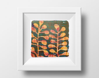 Pflanzen abstract 1 | Monoprint | Gelli Print | Geldruck - 15x15cm