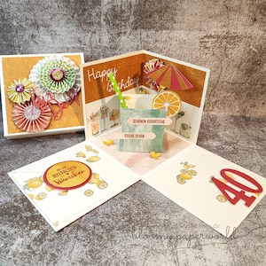 Geschenkbox | Explosionsbox | Geldgeschenk | Cocktail zum runden Geburtstag