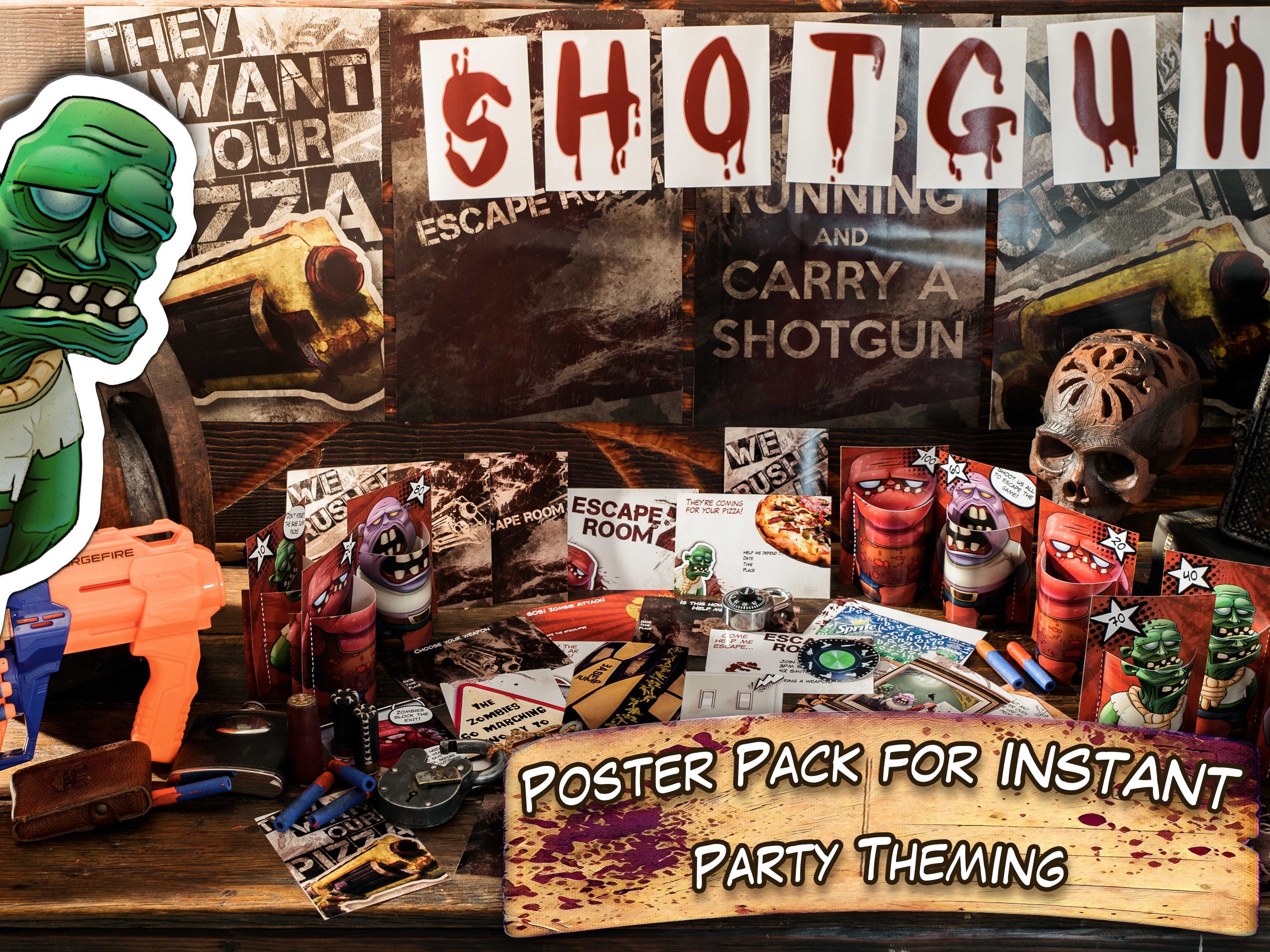 Zombie Escape Room Kit Etsy