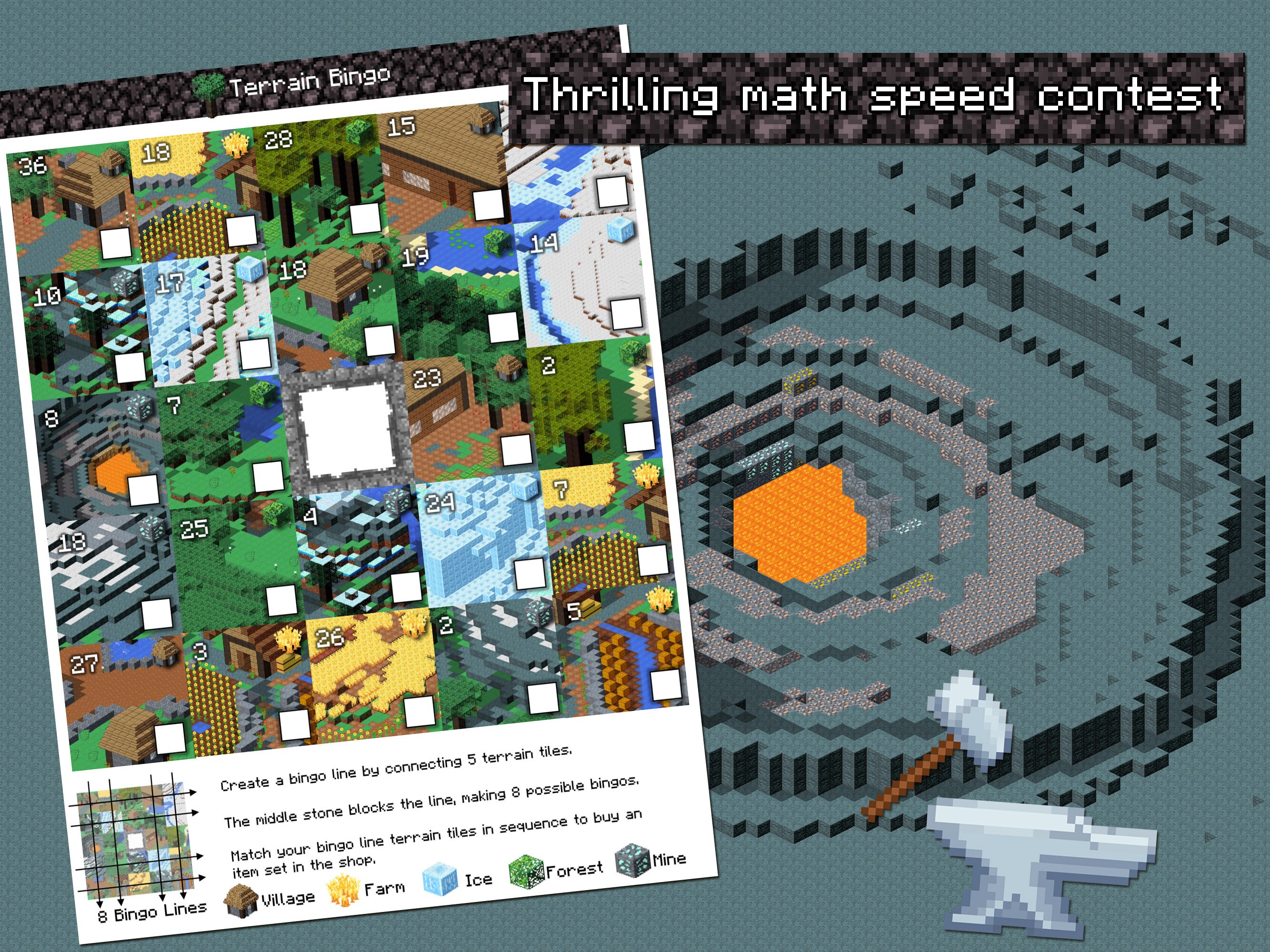 Printable kids bingo math game worksheets | Etsy