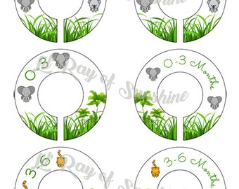 492R: It's ZOOpendous 3 Baby Clothing Closet Dividers ~ Weekly Closet Organizers ~ Zoo Nursery ~ Baby shower gift for a zoologist or vet