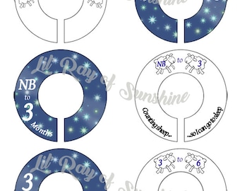 602R: Counting Sheep so I can go to Sleep Baby Clothing Closet Dividers ~ Weekly Closet Organizers ~ Sleepy Sheep Baby shower gift