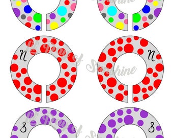 428M: Colorful Circles Baby Clothing Closet Dividers ~ Preschool Closet Organizers ~ Nursery Organization ~ Affordable Baby shower gift