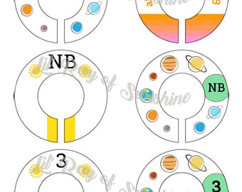 578M: and then there were 8 Baby Clothing Closet Dividers ~ Weekly Closet Organizer ~ Space Baby ~ Toddler's room ~ Pluto Baby shower gift