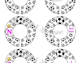 865M: Soccer Princess Baby Clothing Closet Dividers ~ Girls love soccer ~ Soccer Nursery ~ Nursery Decor~ Baby shower gift for a soccer mom