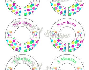 985M: Colorful Unicorn Baby Clothing Closet Dividers ~ Monday-Friday Closet Organizers ~ Rainbow Nursery ~ Girl or Boy Baby shower gift