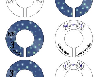 601R: Counting Sheep so I can go to Sleep Baby Clothing Closet Dividers ~ School week Closet Organization ~ Sweet Baby shower gift