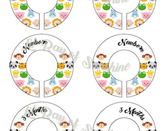 490M: It's ZOOpendous 1 Baby Clothing Closet Dividers ~ Weekly Closet Organizers ~ Little animal Nursery ~ Cute Baby shower gift