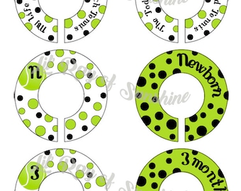 863M: Tennis Baby Clothing Closet Dividers ~ Toddler Closet Hack ~ Tennis Nursery ~ Nursery Decor~ Baby shower gift for avid tennis player